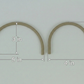 The top arch pieces of the arbor trellises, showing two variants in 4 and 5 inches wide.