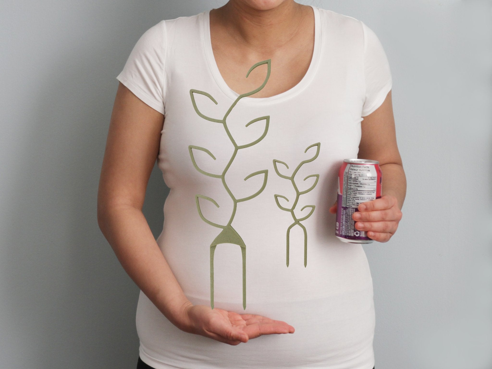 Leaf trellis shown against a torso for size reference