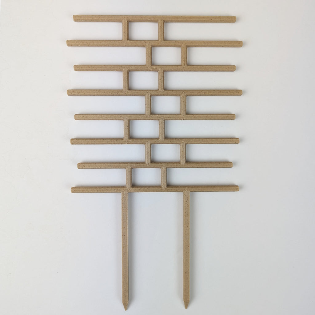 Bricks trellis in wood on a white background