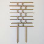 Bricks trellis in wood on a white background