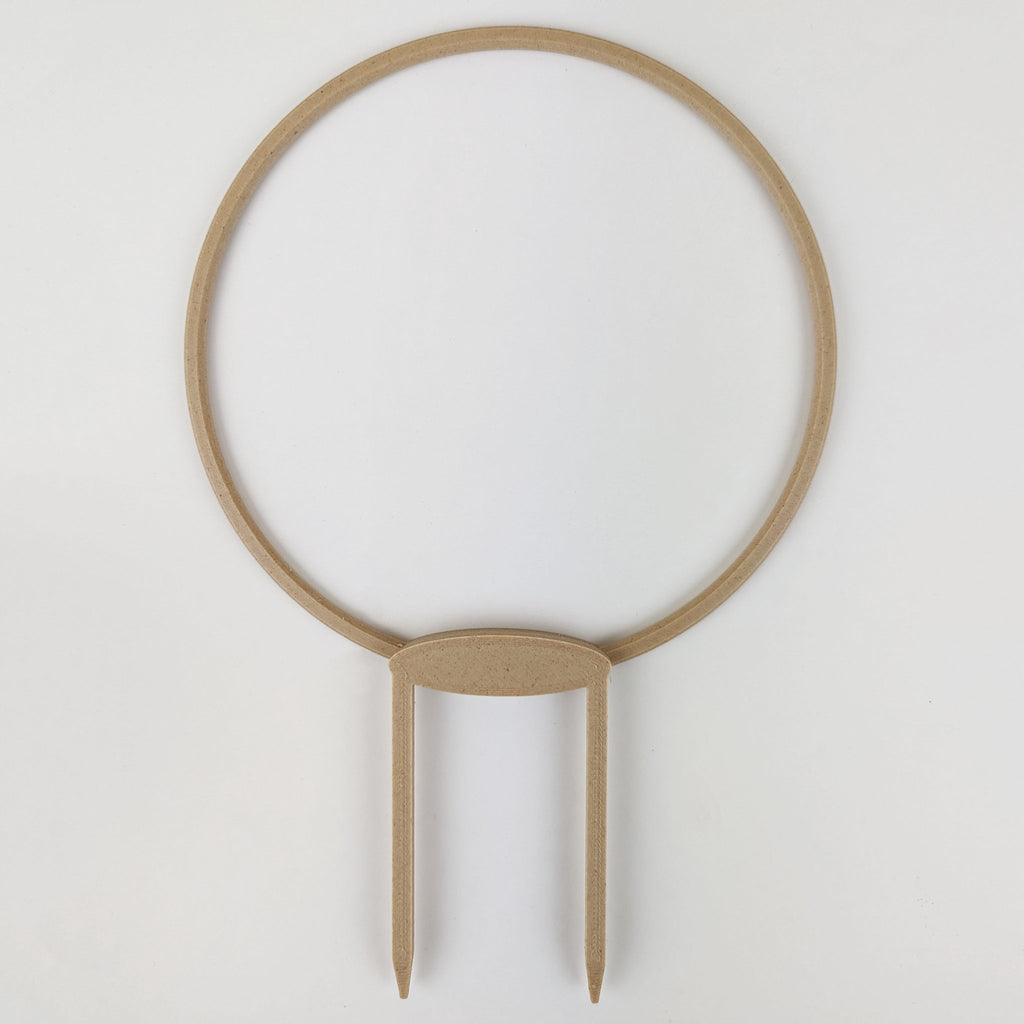 Large circle trellis in wood on a white background