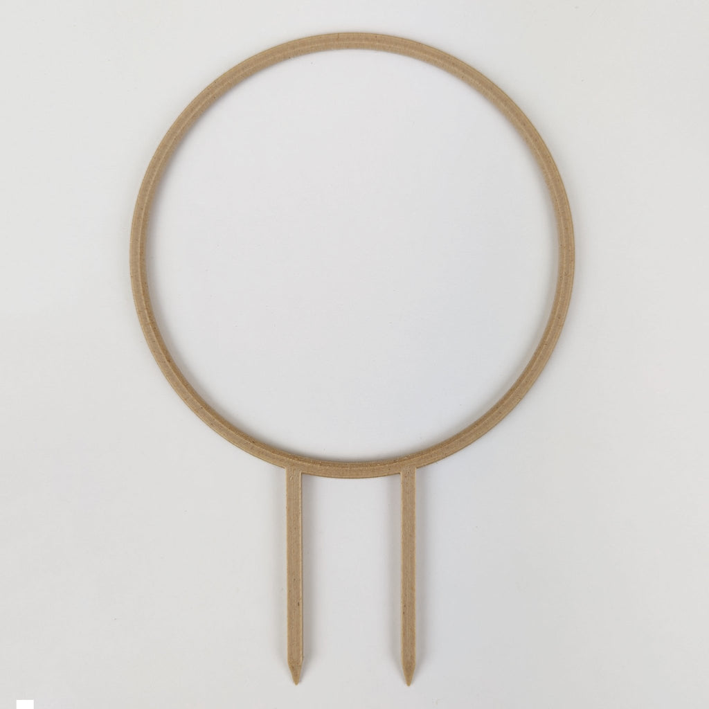 Medium circle trellis in wood on a white background