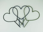 Heart shaped trellises in black, midnight blue and sage green