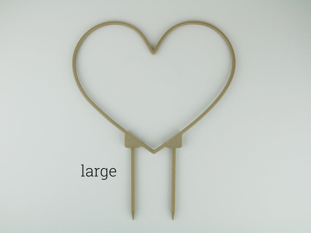 Large heart shaped trellis in a wood finish