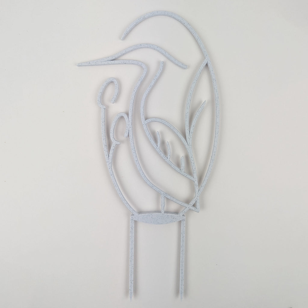 Heron trellis in marble on a white background