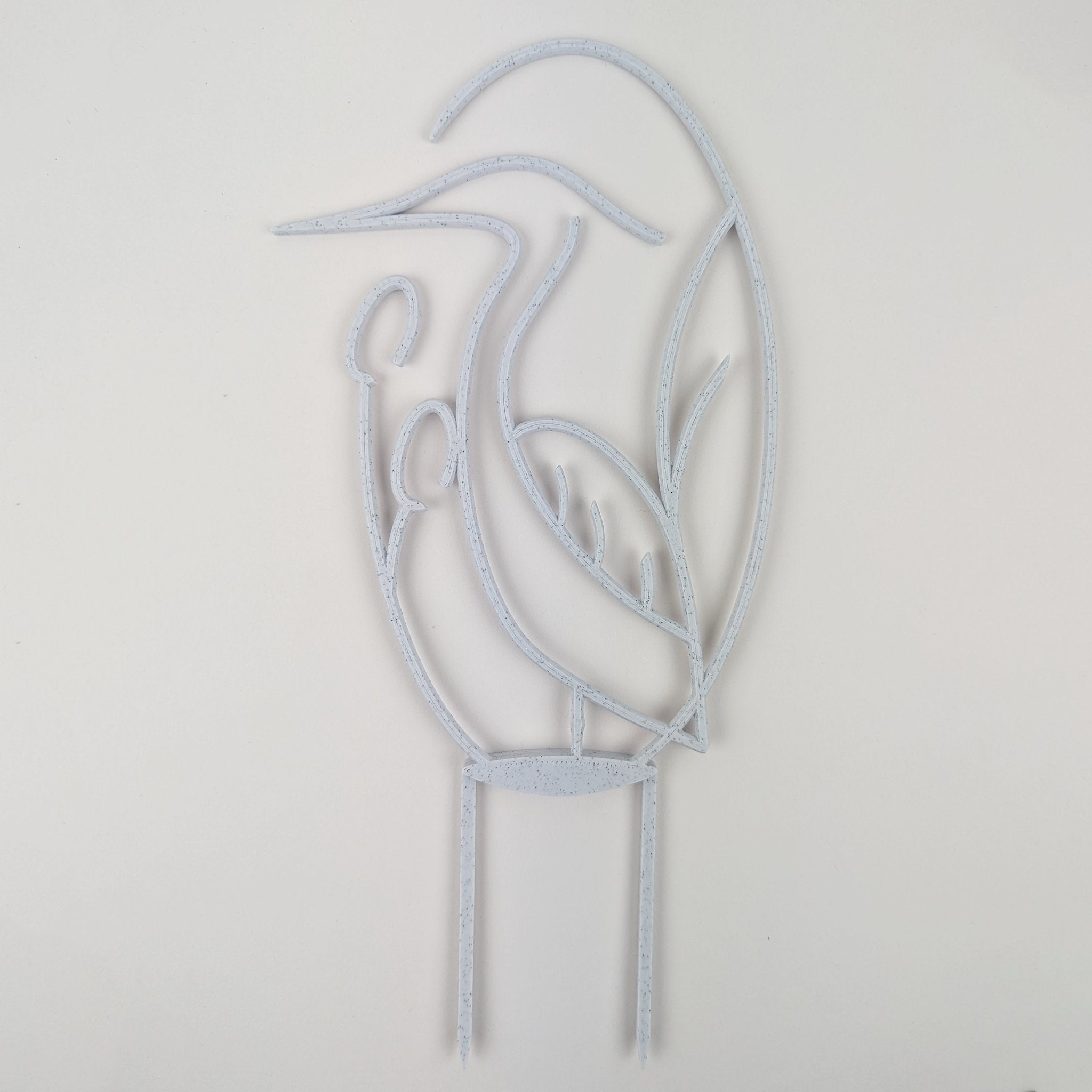 Heron trellis in marble on a white background