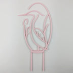 Heron trellis in pastel pink on a white background
