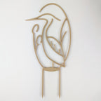 Heron trellis in wood on a white background
