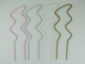 Breezy U trellises in pastel pink, marble, white and wood colors