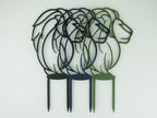 Lion trellises in black, midnight blue and sage green