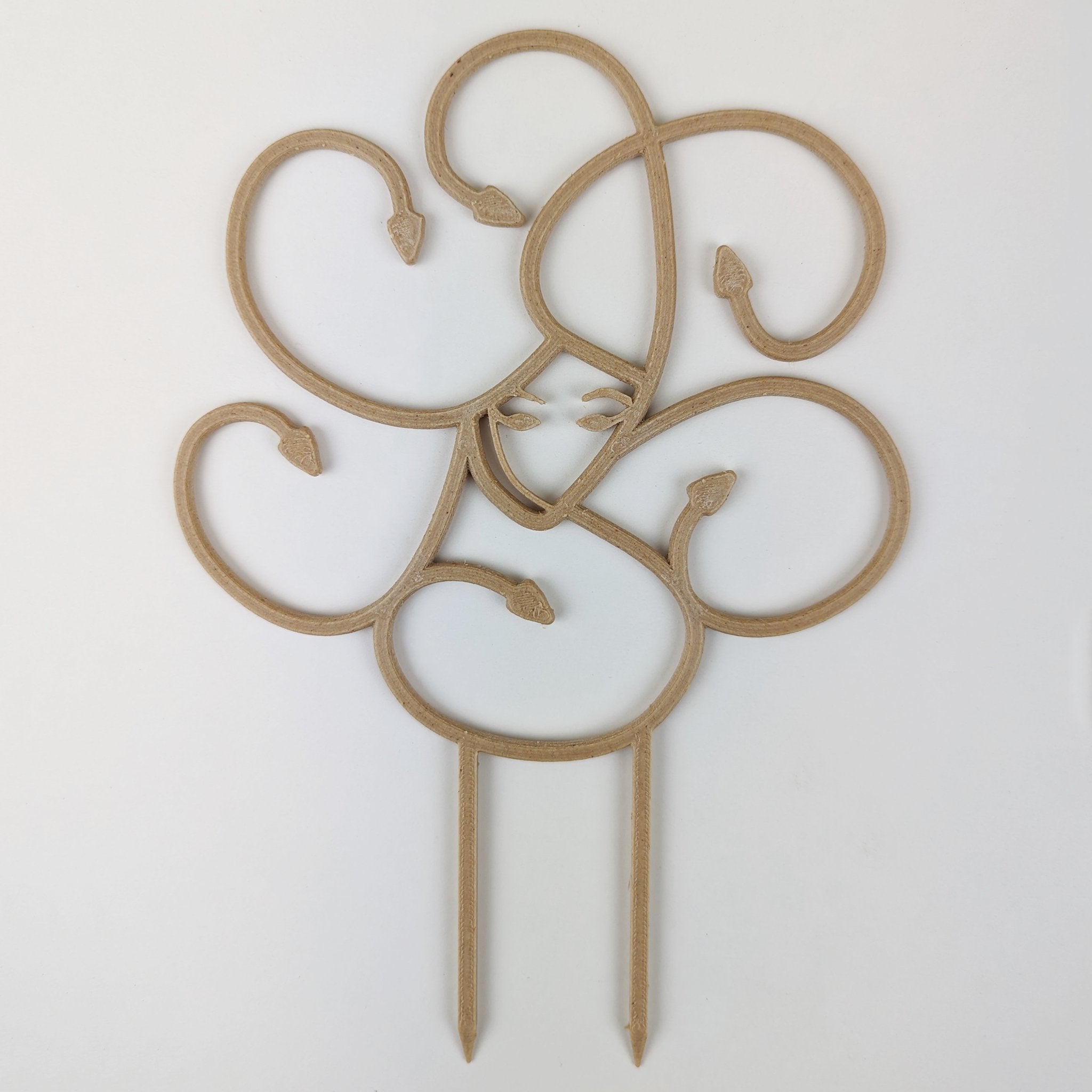 Medusa trellis in wood on a white background