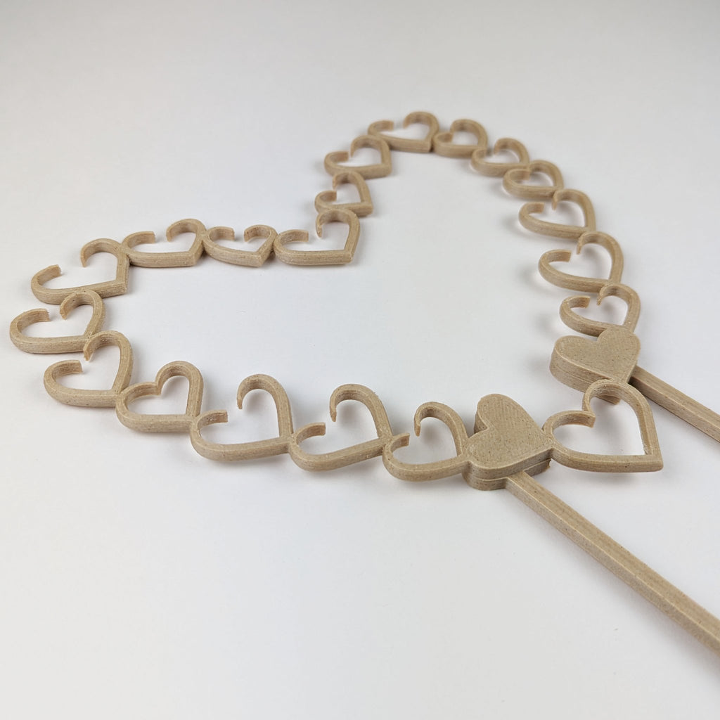 Open hearts trellis at an angle to show the base thickness