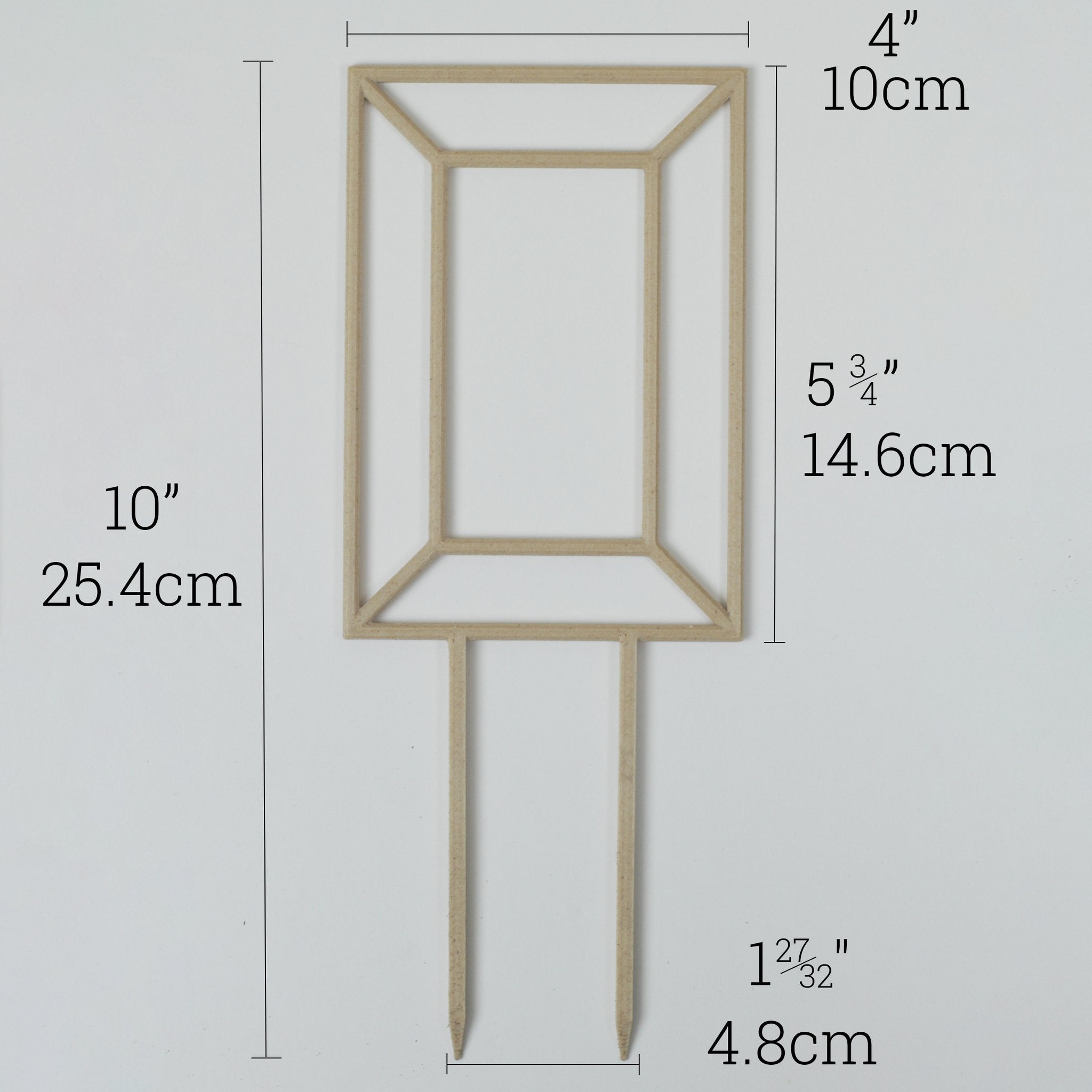 Picture frame trellis shown with its dimensions