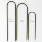 All three sizes of U trellises in army green, side by side