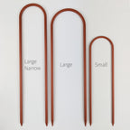 All three sizes of U trellises in copper, side by side