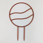 Wavy circle trellis in copper on a white background