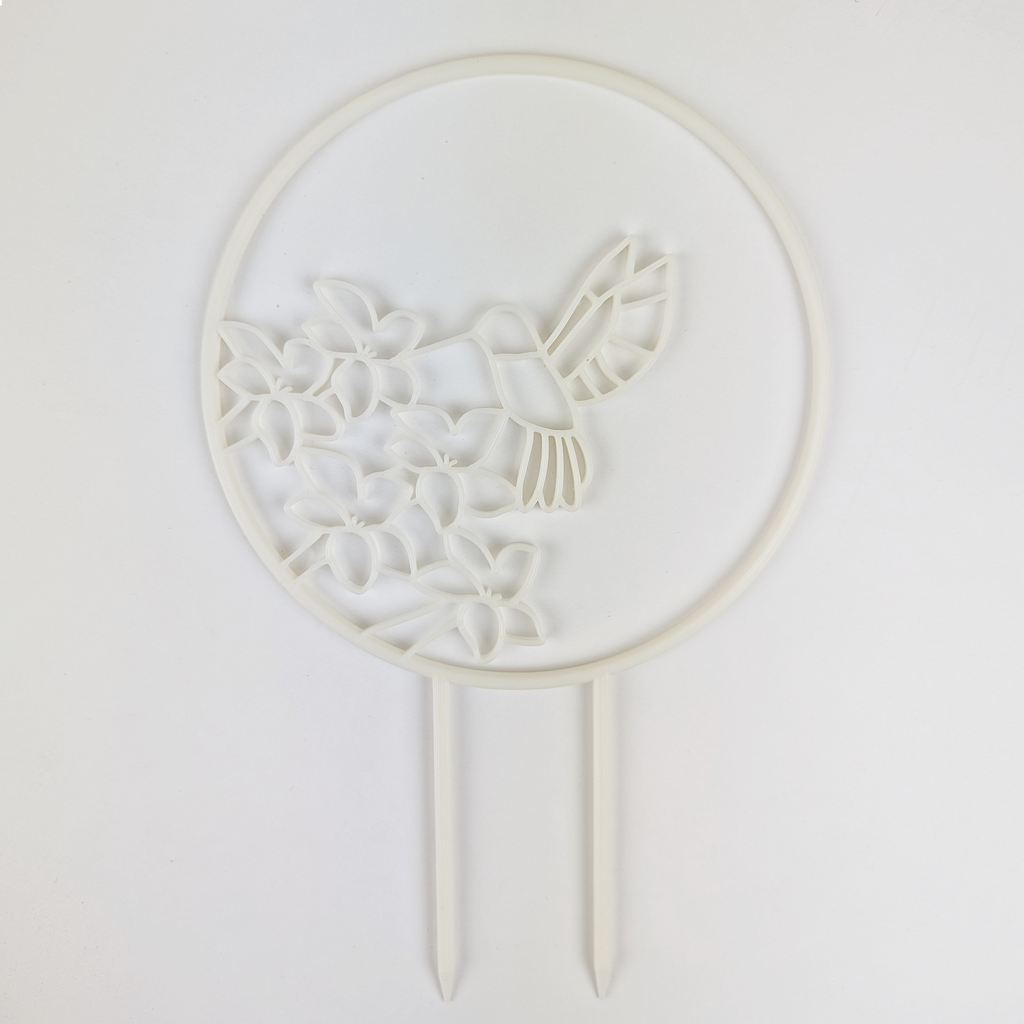 Hummingbird trellis in white color