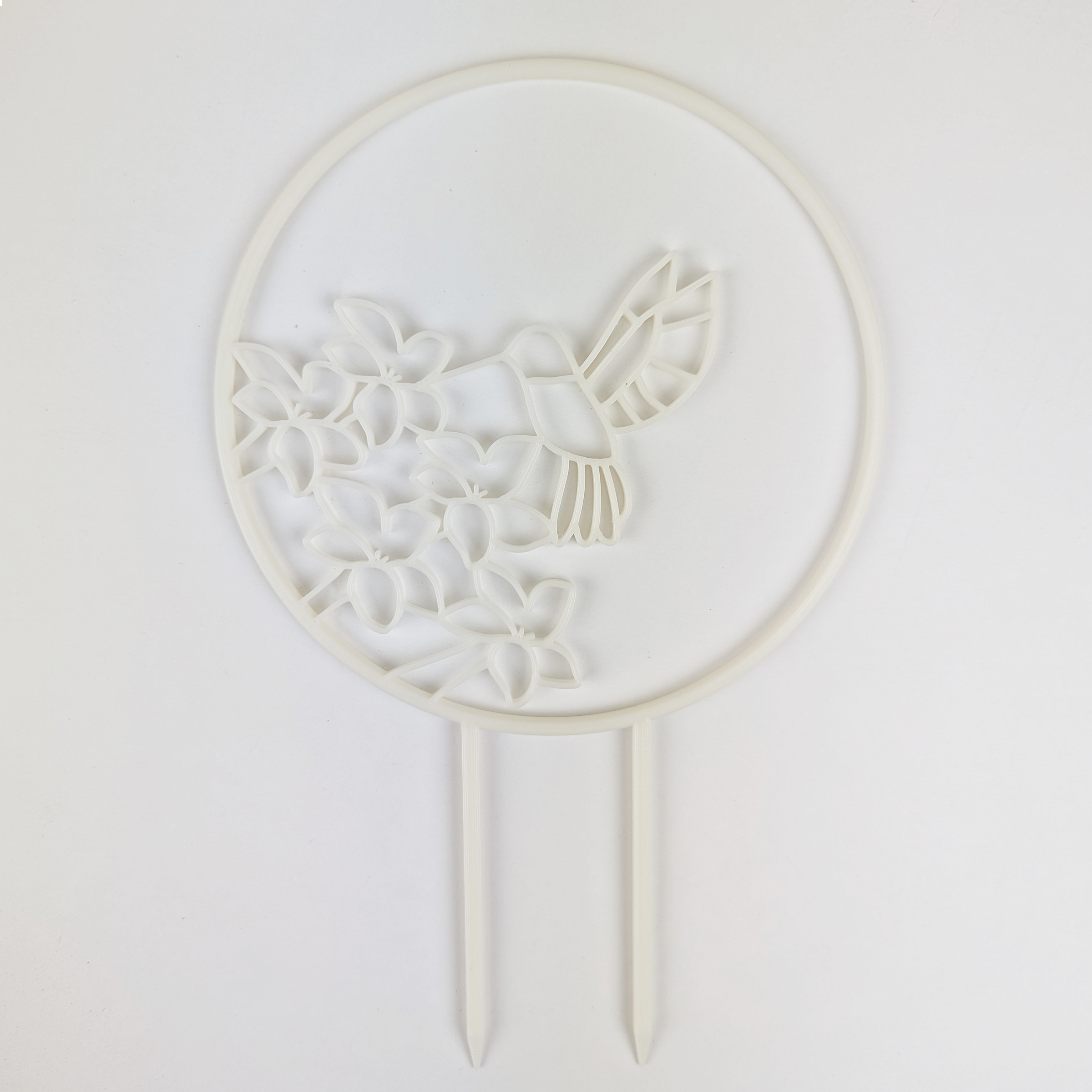 Hummingbird trellis in white color