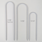 All three sizes of U trellises in marble color, side by side