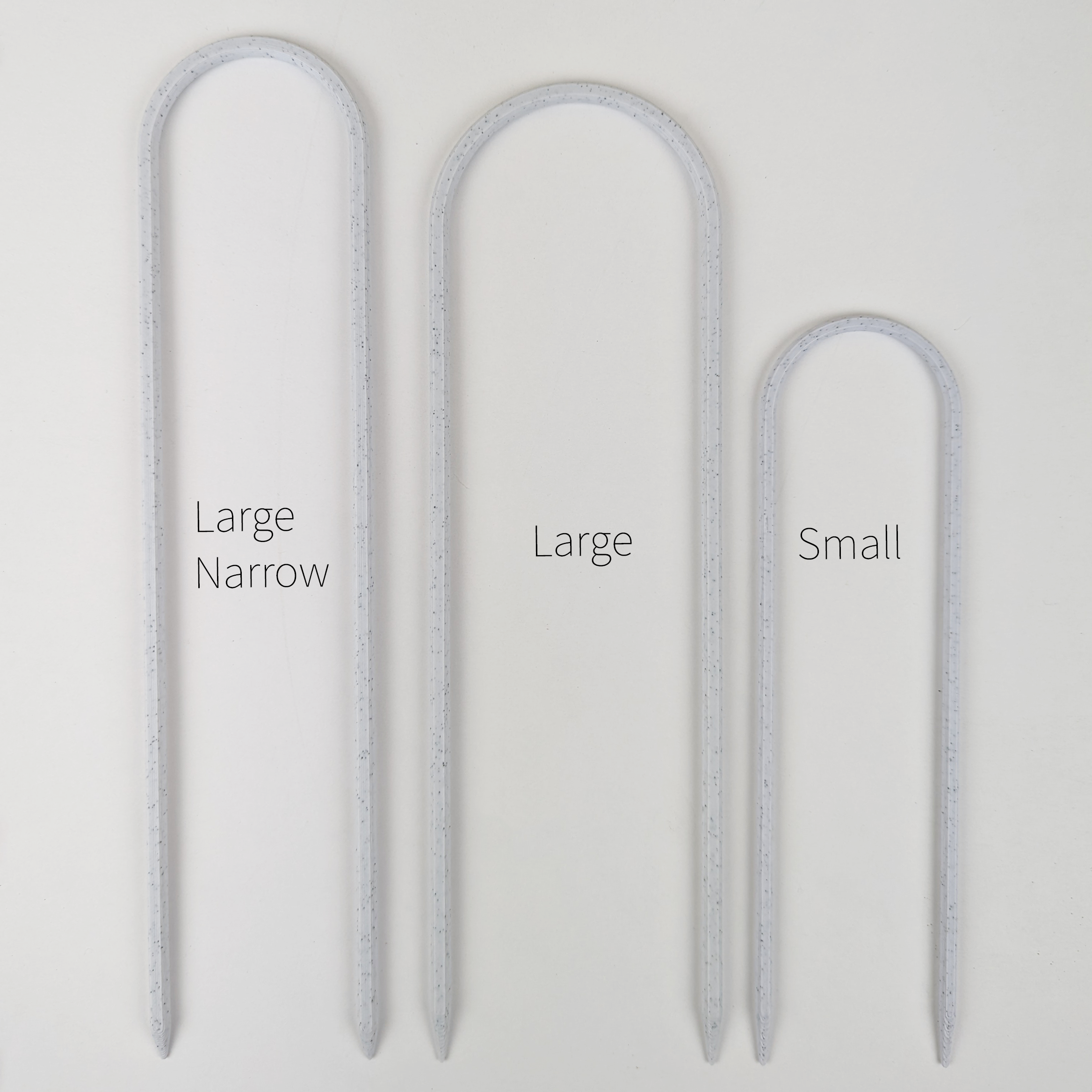 All three sizes of U trellises in marble color, side by side