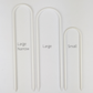 All three sizes of U trellises in white color, side by side