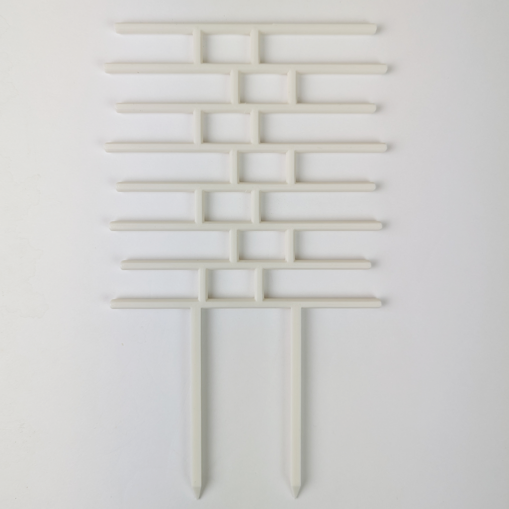 Brick pattern inspired trellis in white