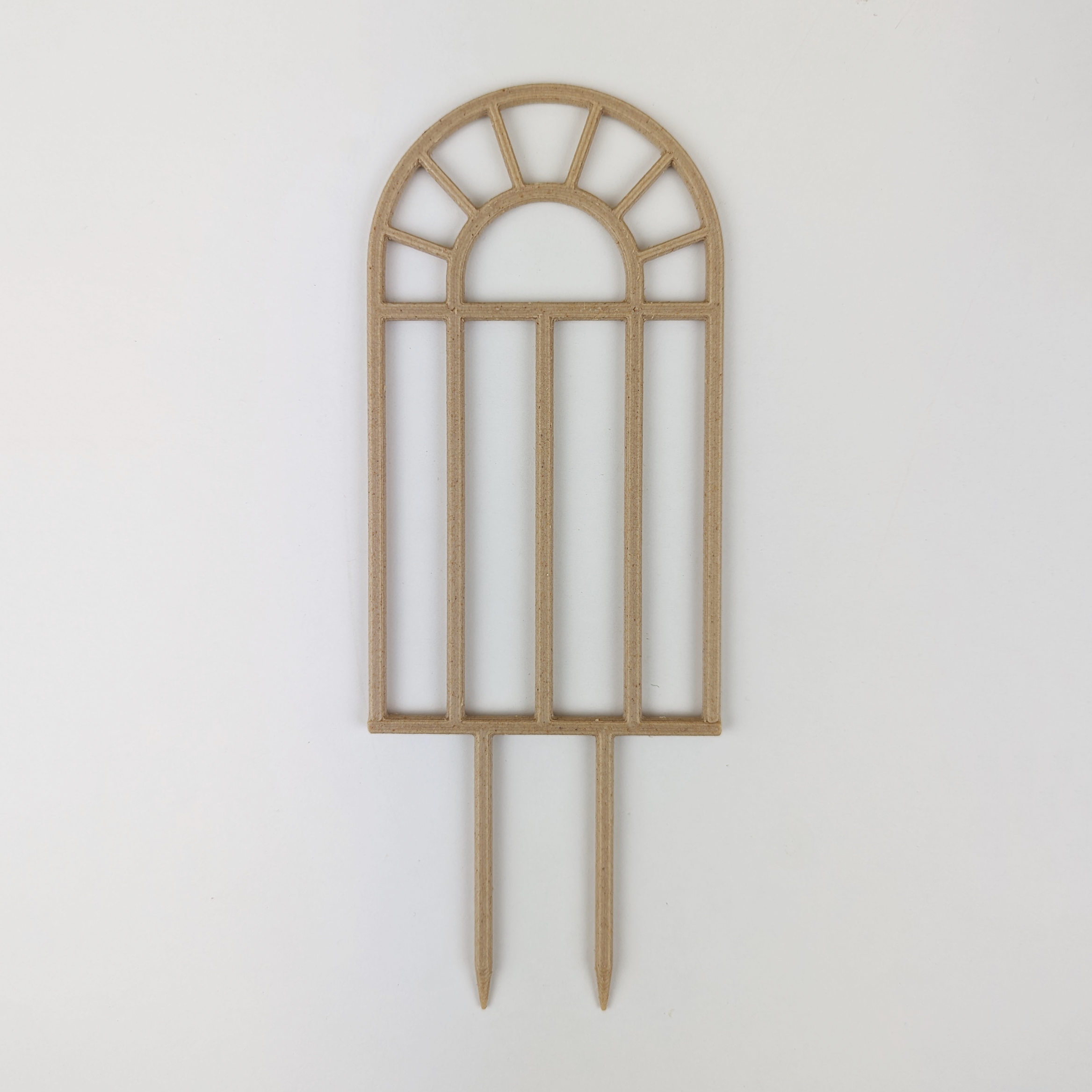 Arch window houseplant trellis, wood color, size small